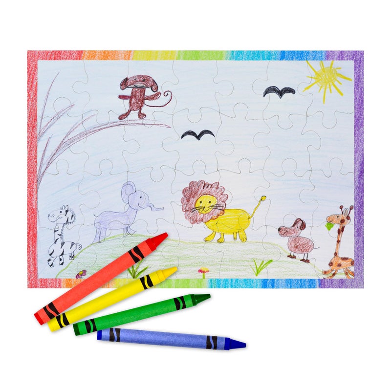 Hygloss 12 Blank Jigsaw Puzzles â€“ 5.5 x 8 Inch, 28 Pieces Each â€“ Hygloss DYI Party invites, Perfect for Decorating, Kids' Activities, Arts & Crafts or Party Favors - Puzzle Pieces to Draw On for Crafts - Image 2